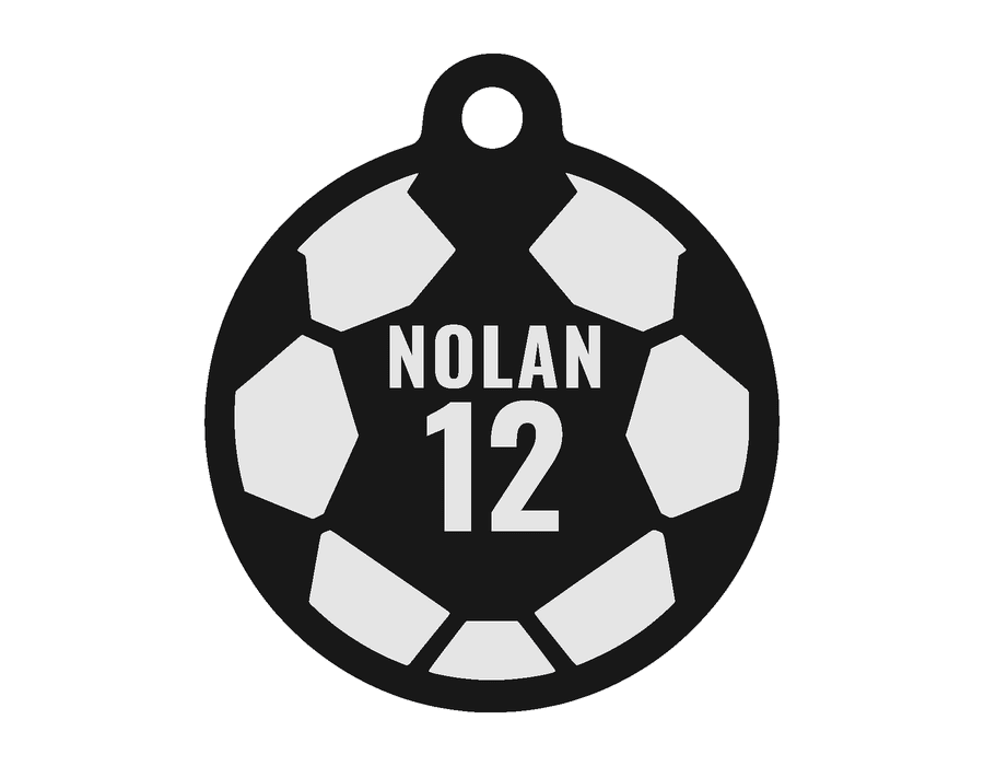 Personalised Soccer Ball Name & Number Keychain